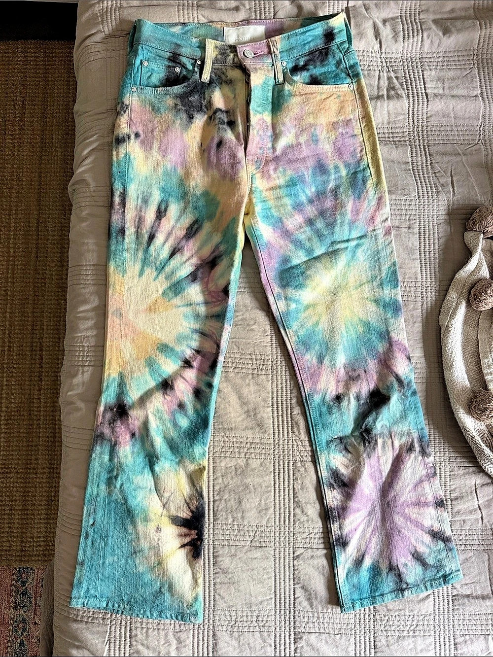 MOTHER The Tripper Swirling Secrets Tie-Dye Flare Jeans Waist 26